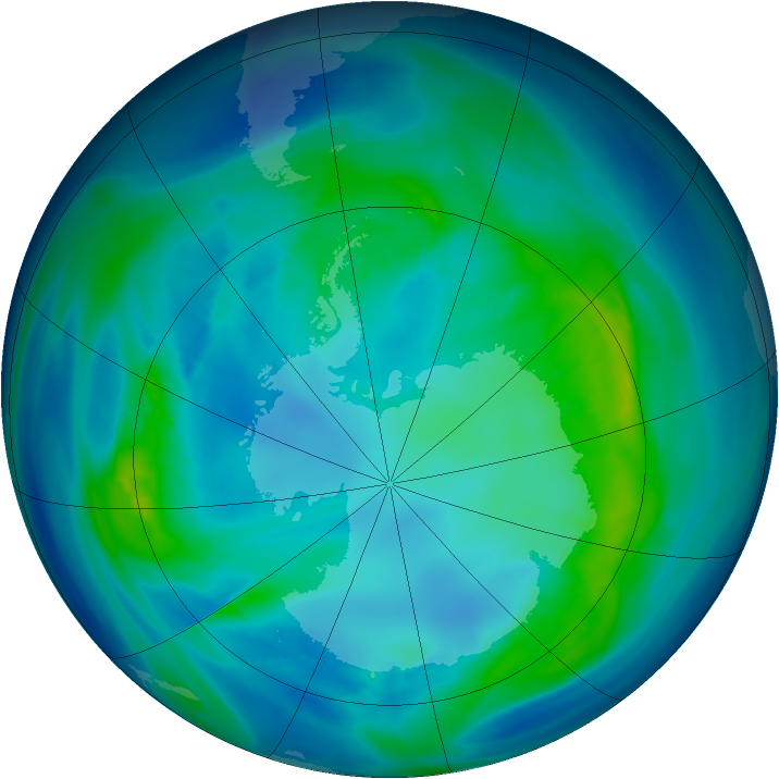 Antarctic ozone map for 26 April 2006